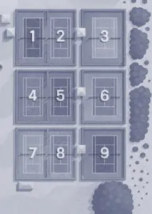 9 lighted tennis courts at La Mariposa north east Tucson